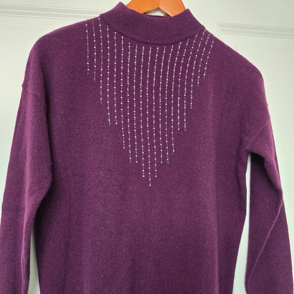Neiman Marcus Purple Cashmere Sweater, Size S - Picture 1 of 5